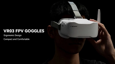 BetaFPV VR03 FPV Goggles — вид сзади с оголовником