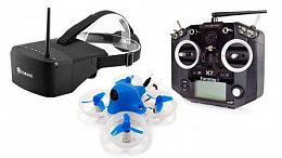   Гоночный квадрокоптер HORNET Tinker Whoop Quad (3 аккумулятора) с аппаратурой QX7 и шлемом EV800